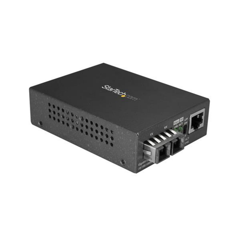StarTech.com Multimode (MM) SC Fiber Media Converter for 10/100/1000 Network - 550m Range - Gigabit Ethernet - 850nm - Full Dupl