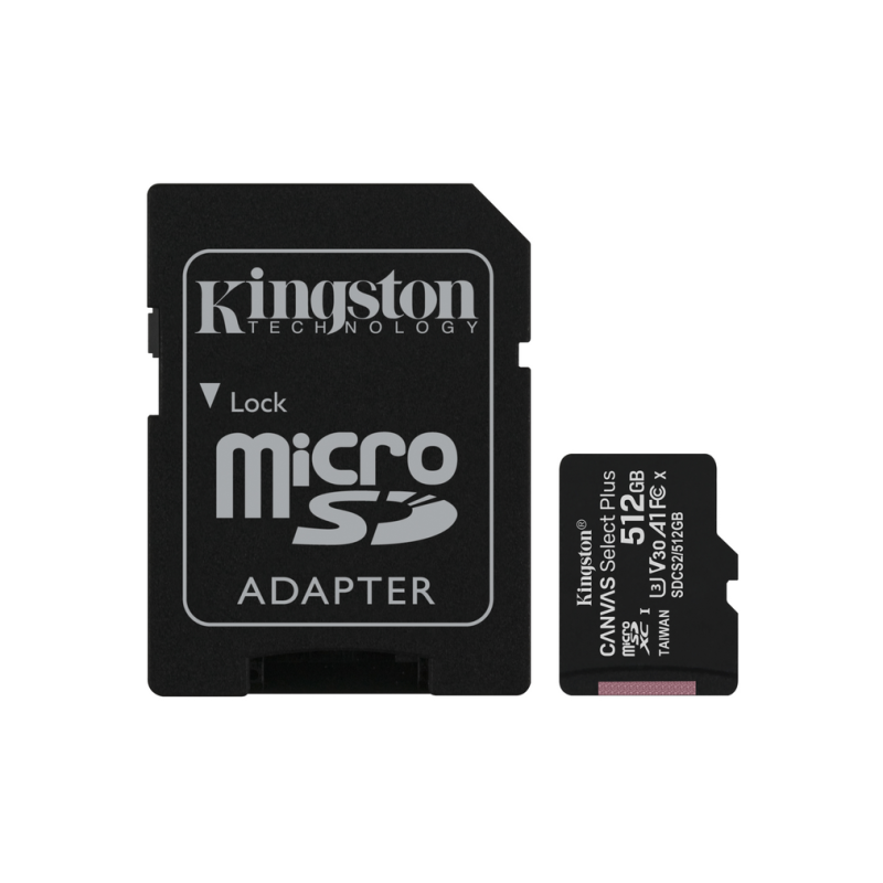 Kingston Technology Canvas Select 512GB micSDXC Plus 100R A1 C10 Card + ADP