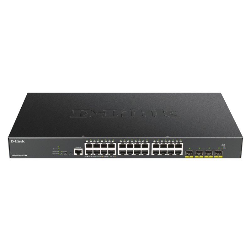 D-Link 24-port Gigabit PoE Smart Managed Switch with 4x 10G SFP+, 370Watts
