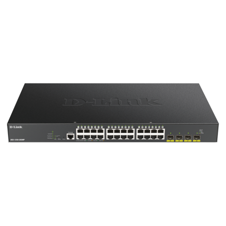 D-Link 24-port Gigabit PoE Smart Managed Switch with 4x 10G SFP+, 370Watts