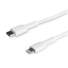 StarTech.com 3 foot (1m) Durable White USB-C to Lightning Cable - Heavy Duty Rugged Aramid Fiber USB Type C to Lightning Charger
