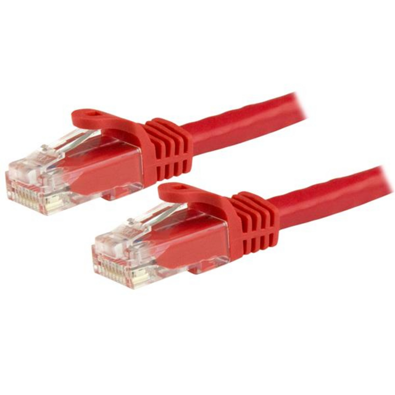 StarTech.com 1.5m CAT6 Ethernet Cable - Red CAT 6 Gigabit Ethernet Wire -650MHz 100W PoE RJ45 UTP Network/Patch Cord Snagless w/