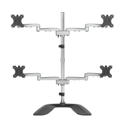 StarTech.com Desktop Quad Monitor Stand - Ergonomic VESA 4 Monitor Arm (2x2) up to 32" - Free Standing Articulating Universal Po