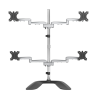 StarTech.com Desktop Quad Monitor Stand - Ergonomic VESA 4 Monitor Arm (2x2) up to 32" - Free Standing Articulating Universal Po