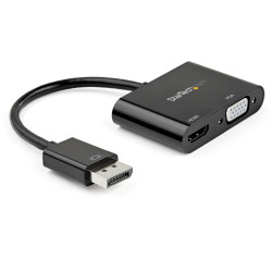 StarTech.com DisplayPort to HDMI VGA Adapter - DisplayPort 1.2 HBR2 to HDMI 2.0 (4K 60Hz) or VGA 1080p Converter Dongle - DP to 