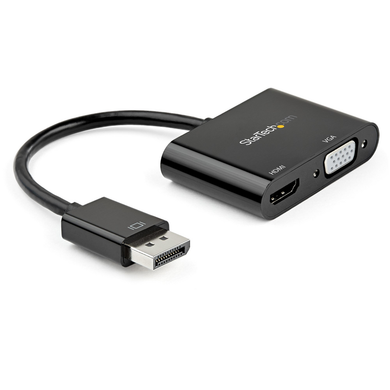 StarTech.com DisplayPort to HDMI VGA Adapter - DisplayPort 1.2 HBR2 to HDMI 2.0 (4K 60Hz) or VGA 1080p Converter Dongle - DP to 