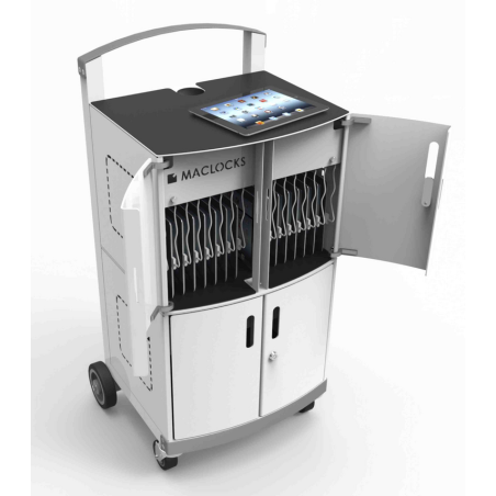 Compulocks CartiPad Duo Tablet / Laptop Charging Rolling Cart 32 Devices UK Power Plug