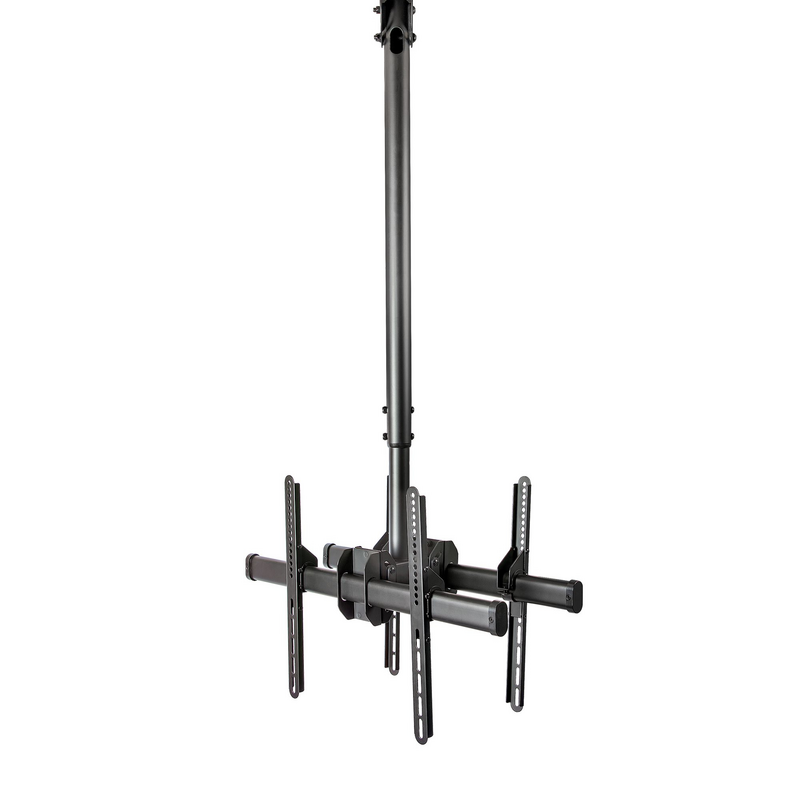 StarTech.com Dual TV Ceiling Mount - Back-to-Back Heavy Duty Hanging Dual Screen Mount with Adjustable Telescopic Pole - Tilt/Sw