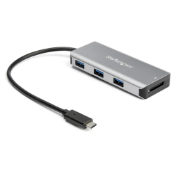 StarTech.com 3 Port 10Gbps USB C Hub with SD Card Reader - 3x USB-A & 1x SD Slot - Portable USB 3.1/3.2 Gen 2 Type C Adapter Hub
