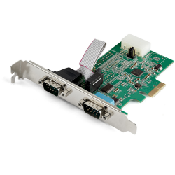 StarTech.com 2-port PCI Express RS232 Serial Adapter Card - PCIe RS232 Serial Host Controller Card - PCIe to Dual Serial DB9 Car