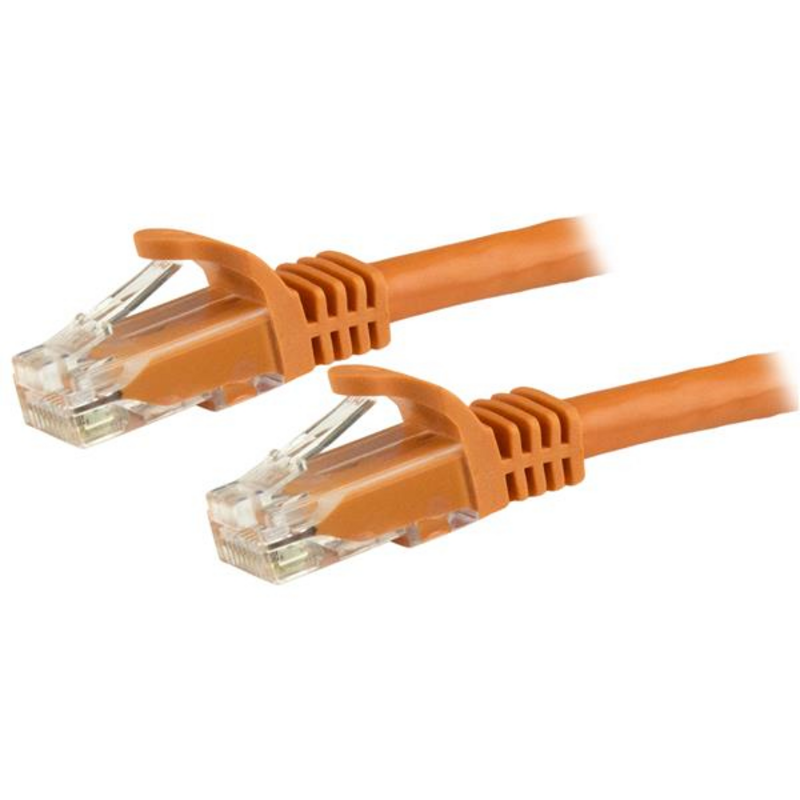 StarTech.com 1.5m CAT6 Ethernet Cable - Orange CAT 6 Gigabit Ethernet Wire -650MHz 100W PoE RJ45 UTP Network/Patch Cord Snagless
