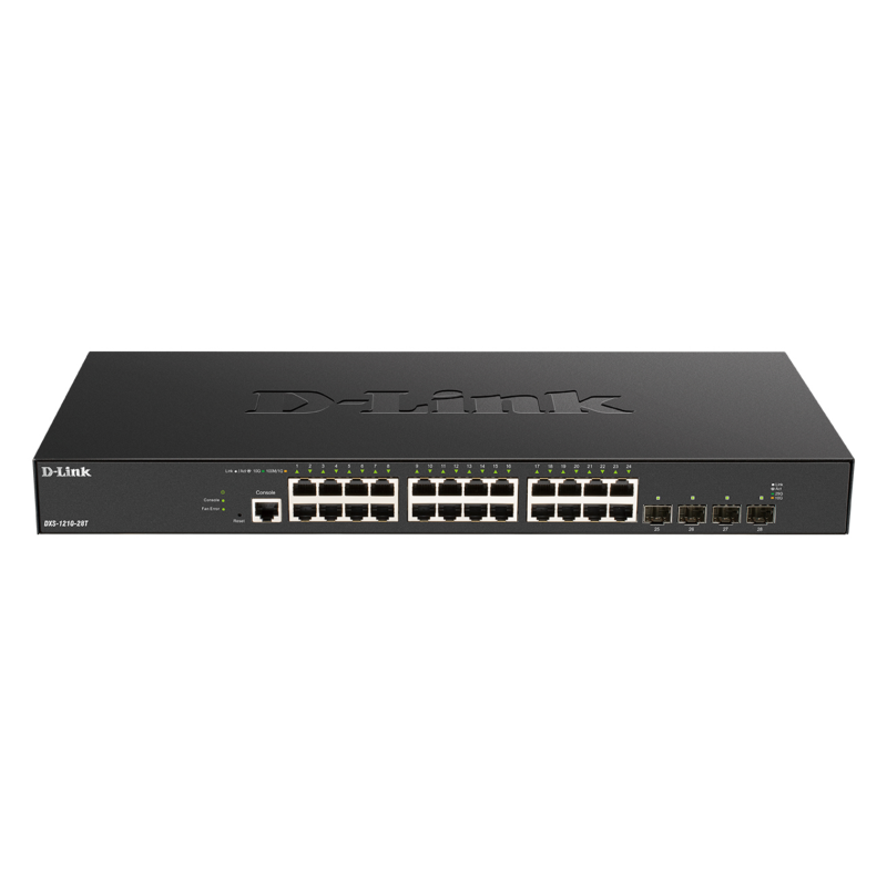 D-Link 24-port 10GBASE-T + 4-port 10/25G SFP28 Smart Managed Switch