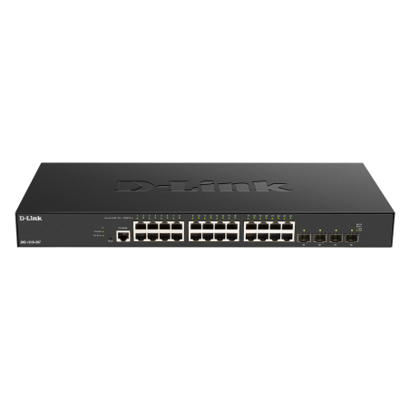 D-Link 24-port 10GBASE-T + 4-port 10/25G SFP28 Smart Managed Switch