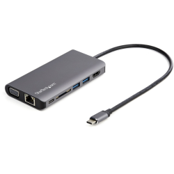 StarTech.com USB C Multiport Adapter - USB-C Mini Travel Dock w/ 4K HDMI or 1080p VGA - 3x USB 3.0 Hub, SD, GbE, Audio, 100W PD 