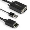 StarTech.com 2m VGA to HDMI Converter Cable with USB Audio Support & Power - Analog to Digital Video Adapter Cable to connect a 