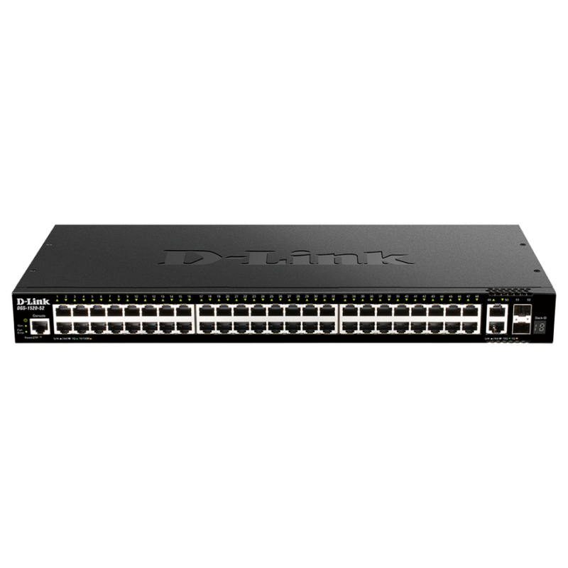 D-Link 48-Port Gigabit Stackable Smart Managed Switch with 2 x 10GBase-T Ports & 2 x 10G SFP+