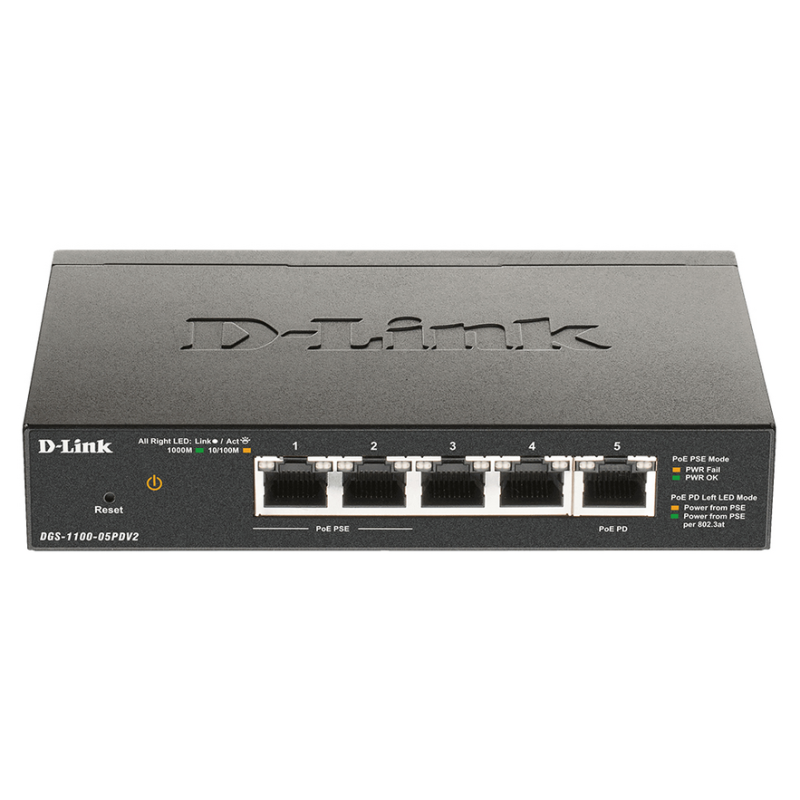 D-Link 5-Port Gigabit PoE Smart Managed Switch with 1 PD port