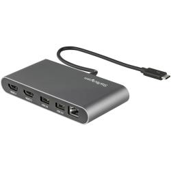 StarTech.com Thunderbolt 3 Mini Dock - Portable Dual Monitor Docking Station w/HDMI 4K 60Hz, 2x USB-A Hub (3.0/2.0), GbE - 11in/