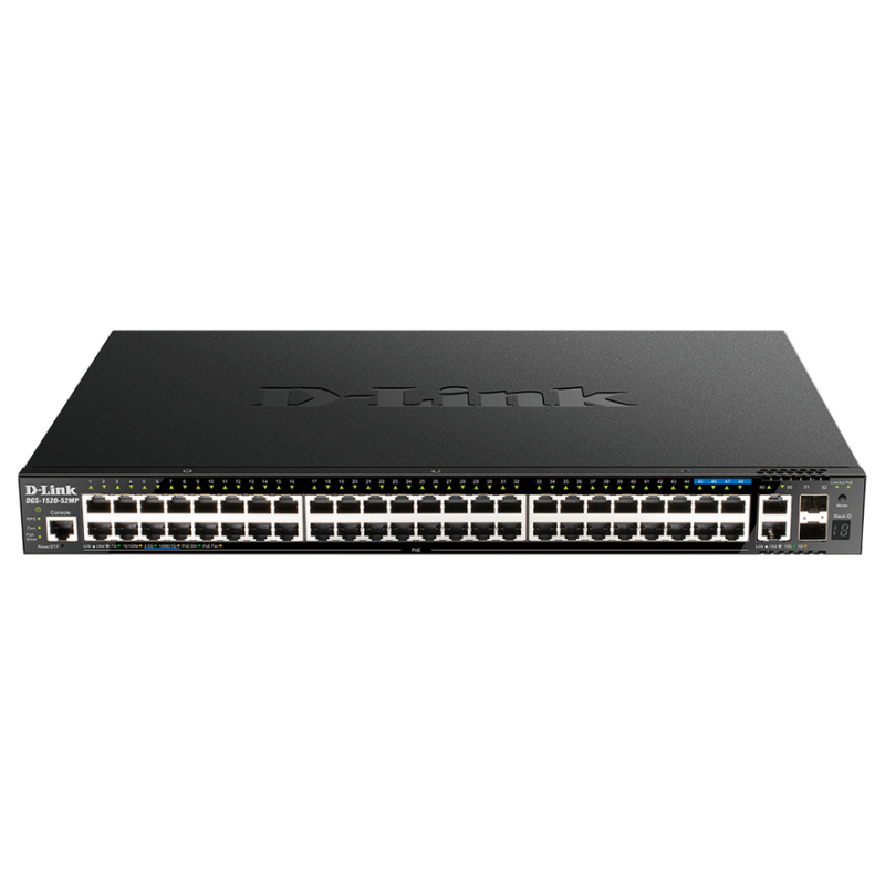 D-Link 48-Port Gigabit Stackable POE+ Smart Managed Switch with 2 x 10GBase-T & 2 x 10G SFP+