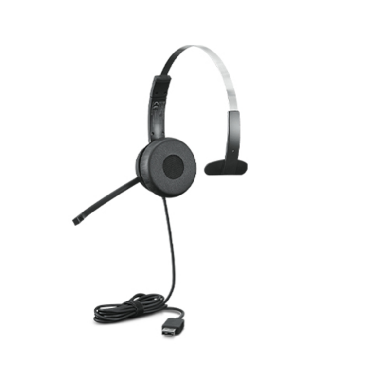 Lenovo 100 Mono Headset Wired Head-band Office/Call center USB Type-A Black