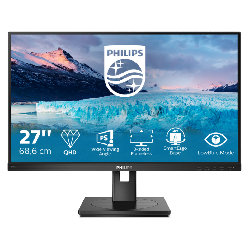 Philips S Line 275S1AE/00 LED display 68.6 cm (27") 2560 x 1440 pixels 2K Ultra HD LCD Black