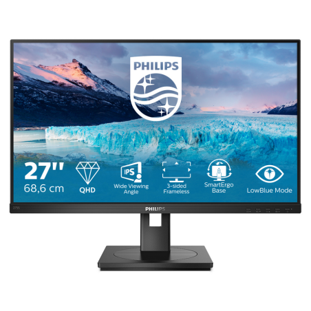 Philips S Line 275S1AE/00 LED display 68.6 cm (27") 2560 x 1440 pixels 2K Ultra HD LCD Black