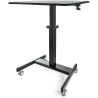 StarTech.com Mobile Standing Desk - Portable Sit Stand Ergonomic Height Adjustable Cart on Wheels - Rolling Computer/Laptop Work