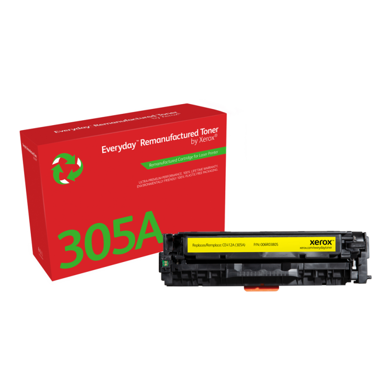 Everyday™ Yellow Remanufactured Toner by Xerox compatible with HP 305A (CE412A), Standard capacity