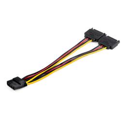 StarTech.com Dual SATA to LP4 Power Doubler Cable Adapter – 2 SATA to 4 Pin LP4 Internal PC Peripheral Power Supply Connector – 