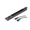 APC Easy Rack PDU, Basic, 1U, 1 Phase, 2.3kW, 230V, 10A, 6 SCHUKO and 1 C13 outlets, IEC60320 C14 inlet
