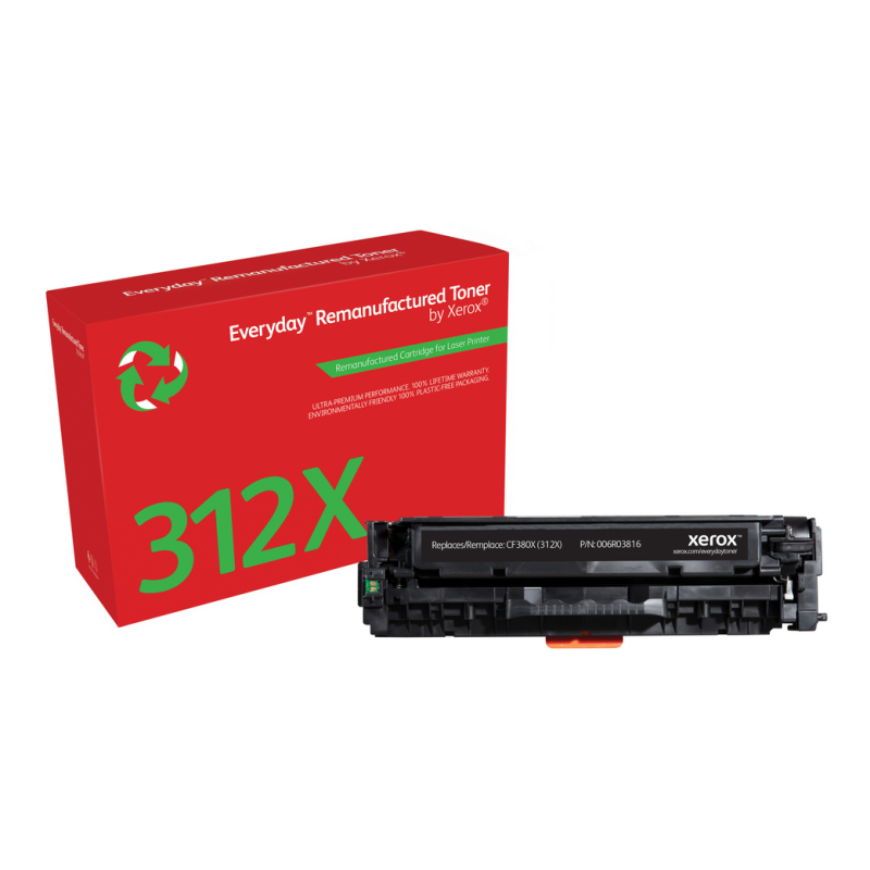 Everyday™ Black Remanufactured Toner by Xerox compatible with HP 312X (CF380X), High capacity
