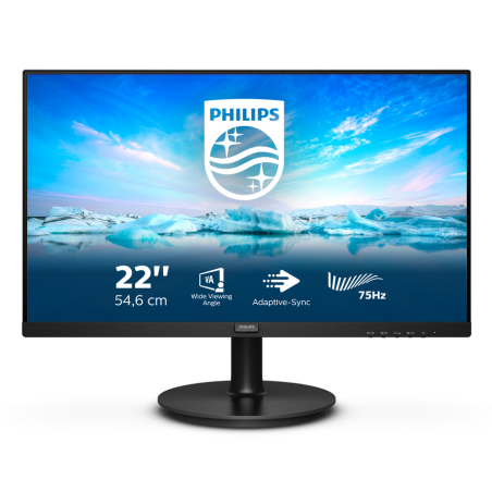Philips V Line 222V8LA/00 computer monitor 54.6 cm (21.5") 1920 x 1080 pixels Full HD LCD Black