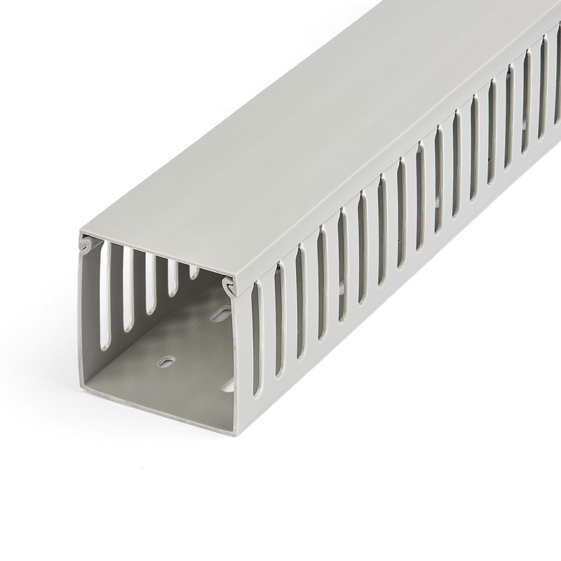 StarTech.com Open Slot Cable Management Raceway with Cover, 3"(75mm)W x 3"(75mm)H - 6.5ft(2m) length - 1/4"(8mm) Slots, PVC Netw