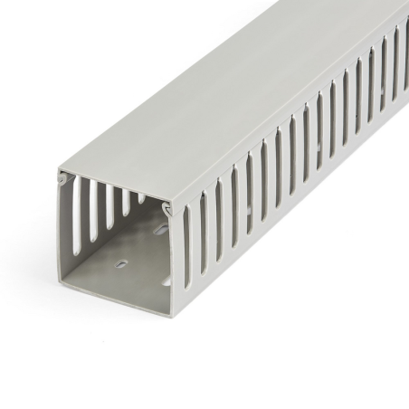 StarTech.com Open Slot Cable Management Raceway with Cover, 3"(75mm)W x 3"(75mm)H - 6.5ft(2m) length - 1/4"(8mm) Slots, PVC Netw