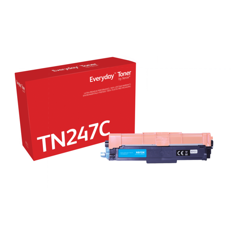 Everyday™ Cyan Toner by Xerox compatible with Brother TN247C, High capacity