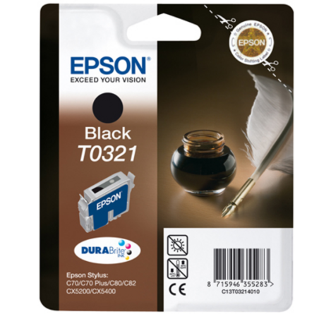 Epson Quill Singlepack Black T0321 DURABrite Ink