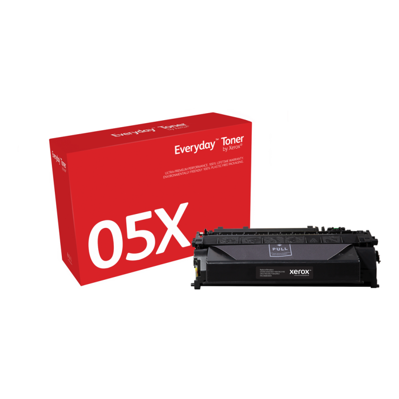 Everyday™ Black Toner by Xerox compatible with HP 05X (CE505X), High capacity