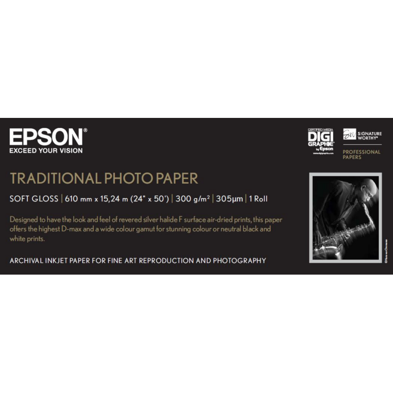 Epson Traditional Photo Paper, 24" x 15 m
