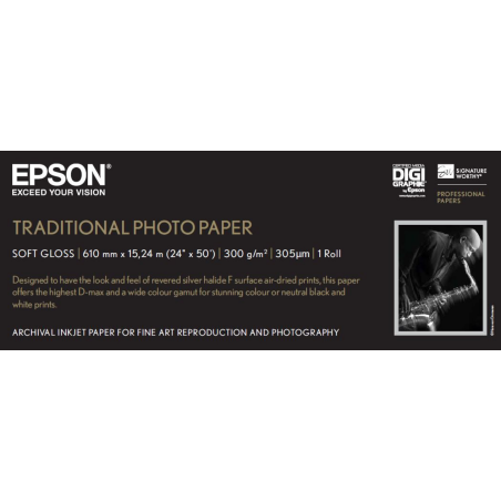 Epson Traditional Photo Paper, 24" x 15 m