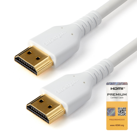 StarTech.com 6ft (2m) Slim HDMI 2.0 Cable, Flexible Premium Certified HDMI Cord with Ethernet, UHD 4K 60Hz HDR10, Durable Aramid
