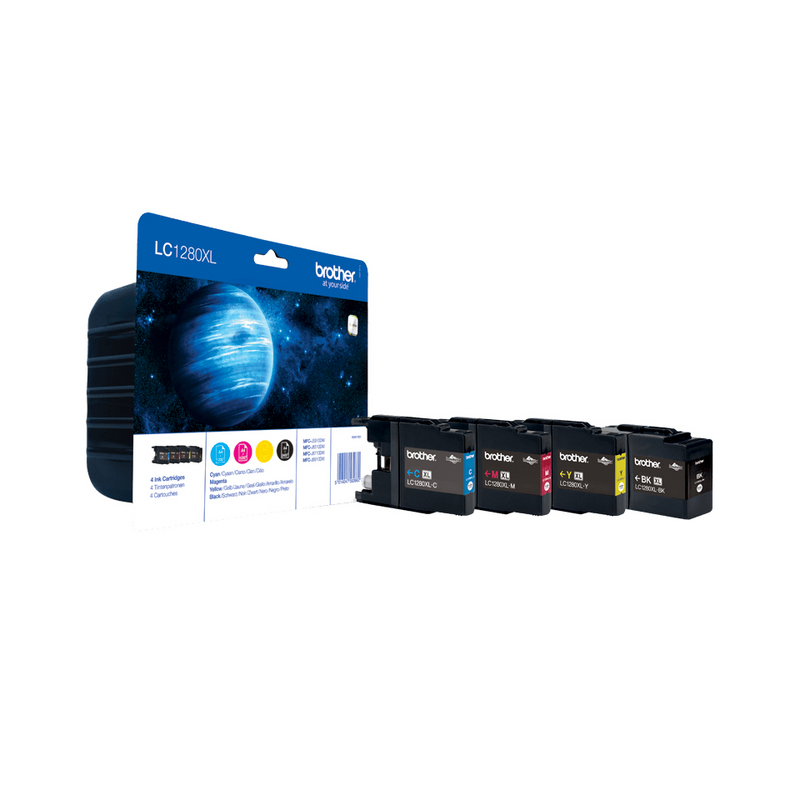 Brother LC1280XLVALBPDR ink cartridge 4 pc(s) Original Black, Cyan, Magenta, Yellow