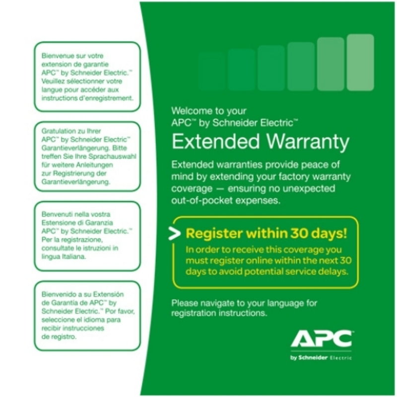 APC Renewal exteded waranty, Easy UPS SRV SRVS, level 03, 1 year