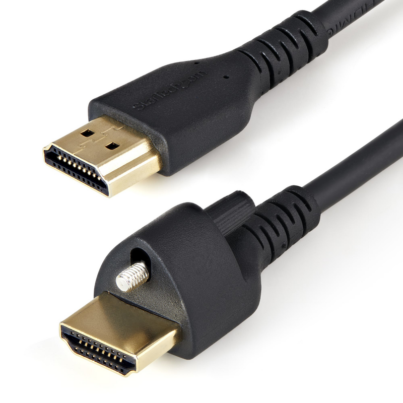 StarTech.com 6ft (2m) HDMI Cable with Locking Screw - 4K 60Hz HDR - High Speed HDMI 2.0 Monitor Cable with Locking Screw Connect