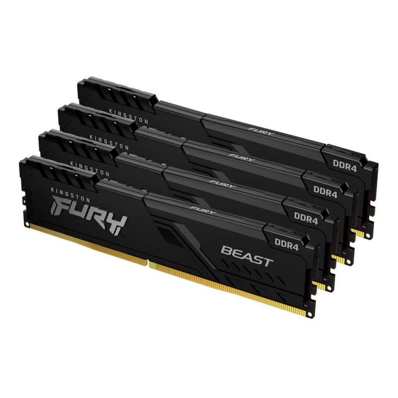 Kingston Technology FURY Beast 128GB 2666MT/s DDR4 CL16 DIMM (Kit of 4) Black