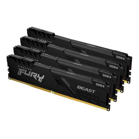 Kingston Technology FURY Beast 128GB 2666MT/s DDR4 CL16 DIMM (Kit of 4) Black