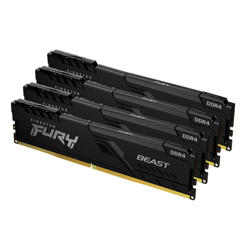 Kingston Technology FURY Beast 128GB 3600MT/s DDR4 CL18 DIMM (Kit of 4) Black