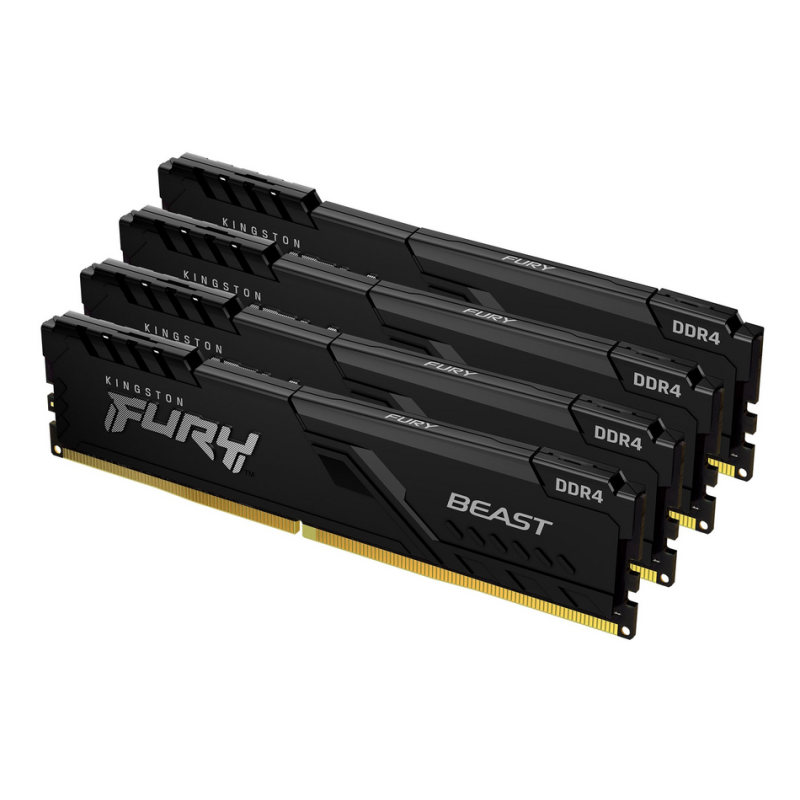 Kingston Technology FURY Beast 128GB 3200MT/s DDR4 CL16 DIMM (Kit of 4) Black