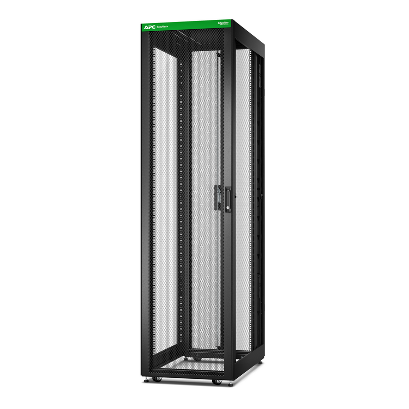 APC Easy Rack, 48U, Black, With Roof, Castors, Feet, 4 Brackets, and Bottom, No Side Panels, 2258H x 600W x 1000D mm