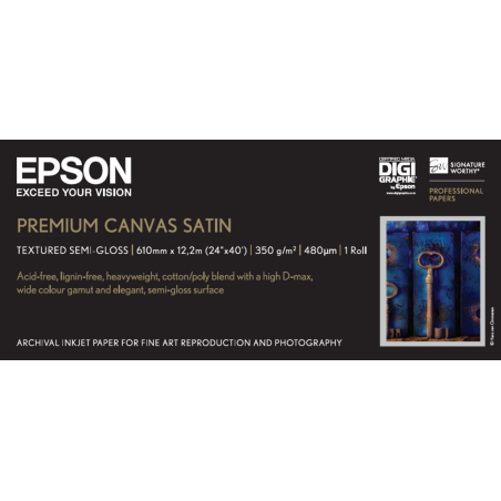 Epson Premium Canvas Satin, 24" x 12,2 m, 350g/m²