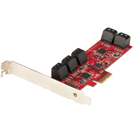 StarTech.com SATA PCIe Card - 10 Port PCIe SATA Expansion Card - 6Gbps - Low/Full Profile - Stacked SATA Connectors - ASM1062 No